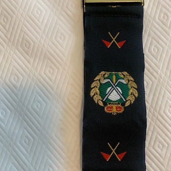 Vintage Pebble Beach Golf Suspenders Embroidered Made In England Leather - Picture 4 of 8